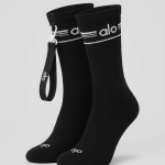 ALO UNISEX THROWBACK SOCK BLACKWHITE
